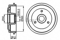 Tambur frana PEUGEOT 106 Van 1.0 - BOSCH 0 986 477 118 foto