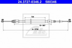 Cablu, frana de parcare CITROEN C3 I 1.1 i - ATE 24.3727-0346.2 foto