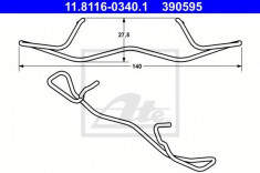 Arc, etrier frana CITROEN C5 III limuzina 1.6 VTi 120 - ATE 11.8116-0340.1 foto