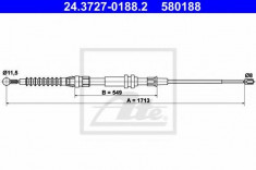 Cablu, frana de parcare VW CADDY III caroserie 1.9 TDI 4motion - ATE 24.3727-0188.2 foto