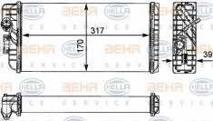 Schimbator caldura, incalzire habitaclu MERCEDES-BENZ T2/LN1 caroserie inchisa/combi 507 D - HELLA 8FH 351 312-431 foto