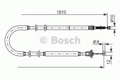 Cablu, frana de parcare FIAT DOBLO 1.2 - BOSCH 1 987 477 723 foto