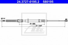 Cablu, frana de parcare SEAT LEON 1.6 TDI - ATE 24.3727-0195.2 foto