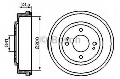 Tambur frana HONDA LOGO 1.3 - BOSCH 0 986 477 081 foto