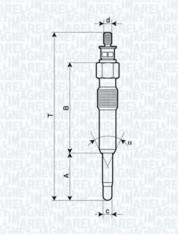 Bujie incandescenta RENAULT LAGUNA I I 2.2 D - MAGNETI MARELLI 062503901304 foto