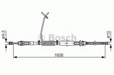 Cablu, frana de parcare FORD TRANSIT bus 2.4 DI [RWD] - BOSCH 1 987 477 180 foto