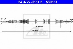 Cablu, frana de parcare FIAT MULTIPLA 1.6 100 16V - ATE 24.3727-0551.2 foto