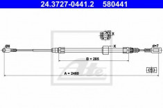 Cablu, frana de parcare MERCEDES-BENZ SPRINTER 2-t bus 208 D - ATE 24.3727-0441.2 foto