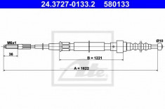 Cablu, frana de parcare VW GOLF Mk II 1.8 - ATE 24.3727-0133.2 foto