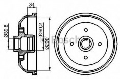 Tambur frana VAUXHALL CORSA Mk I 1.6 i 16V - BOSCH 0 986 477 040 foto