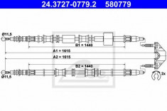 Cablu, frana de parcare OPEL MERIVA 1.4 16V Twinport LPG - ATE 24.3727-0779.2 foto