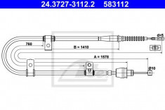 Cablu, frana de parcare HYUNDAI AVANTE 1.6 - ATE 24.3727-3112.2 foto