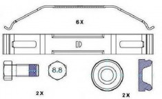 Set accesorii, placute frana DAF LF 55 FA 55.170 - FERODO FAC166 foto