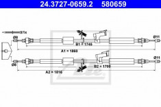 Cablu, frana de parcare FORD C-MAX 1.8 - ATE 24.3727-0659.2 foto