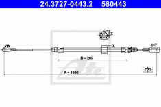 Cablu, frana de parcare MERCEDES-BENZ SPRINTER 2-t bus 208 D - ATE 24.3727-0443.2 foto