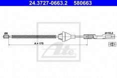 Cablu, frana de parcare FORD FOCUS 1.4 16V - ATE 24.3727-0663.2 foto