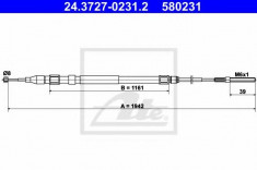Cablu, frana de parcare BMW X5 4.4 i - ATE 24.3727-0231.2 foto