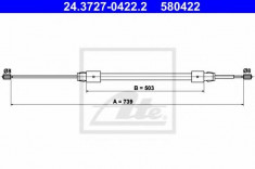 Cablu, frana de parcare MERCEDES-BENZ A-CLASS A 140 - ATE 24.3727-0422.2 foto