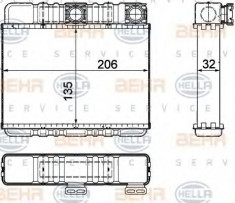 Schimbator caldura, incalzire habitaclu BMW 3 limuzina 318 i - HELLA 8FH 351 311-331 foto