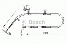 Cablu, frana de parcare VW PASSAT limuzina 1.6 - BOSCH 1 987 477 803 foto