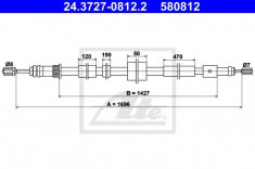 Cablu, frana de parcare PEUGEOT 306 hatchback 2.0 XSi - ATE 24.3727-0812.2 foto