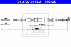 Cablu, frana de parcare VW GOLF Mk III 1.9 D - ATE 24.3727-0135.2 foto