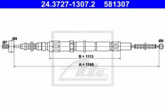 Cablu, frana de parcare VOLVO 440 K 1.7 - ATE 24.3727-1307.2 foto