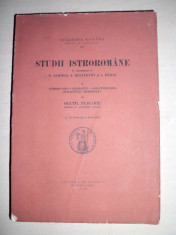 SEXTIL PUSCARIU- STUDII ISTROROMANE , 1926 foto