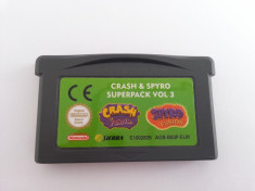 Crash &amp;amp; Spyro Superpack Vol3 2 in 1 Nintendo Game Boy Advance joc caseta disketa foto