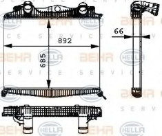 Intercooler, compresor MAN TGA 18.410, 18.420 FC, FRC, FLC, FLRC, FLLC, FLLW, FLLRC, FLLRW - HELLA 8ML 376 724-221 foto