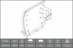 Set garnituri de frictiune, frana tambur RENAULT TRUCKS Magnum AE 385ti.26 - FERODO K19032.0-F3658 foto