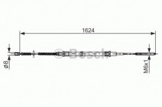 Cablu, frana de parcare VW PASSAT 1.6 - BOSCH 1 987 477 407 foto