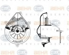 Ventilator, habitaclu PEUGEOT 306 hatchback 1.9 D - HELLA 8EW 009 159-681 foto