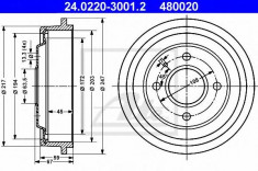 Tambur frana FORD ESCORT 1100 - ATE 24.0220-3001.2 foto