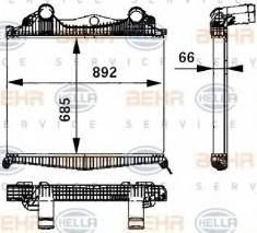 Intercooler, compresor MAN TGA 18.410, 18.420 FC, FRC, FLC, FLRC, FLLC, FLLW, FLLRC, FLLRW - HELLA 8ML 376 724-211 foto