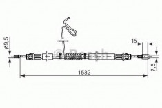 Cablu, frana de parcare FORD TRANSIT platou / sasiu 2.3 16V LPG [RWD] - BOSCH 1 987 482 277 foto