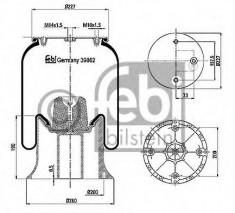 Burduf, suspensie pneumatica SCANIA 3 - series 93 M/220 - FEBI BILSTEIN 39862 foto