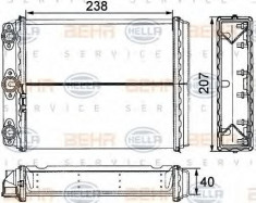 Schimbator caldura, incalzire habitaclu MERCEDES-BENZ limuzina 200 - HELLA 8FH 351 311-611 foto