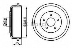 Tambur frana FORD CAPRI Mk II 1.6 - BOSCH 0 986 477 129 foto