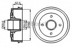 Tambur frana RENAULT 19 1.4 CAT - BOSCH 0 986 477 061 foto