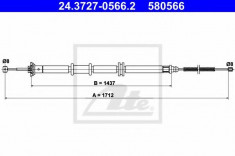 Cablu, frana de parcare FIAT LINEA 1.3 D Multijet - ATE 24.3727-0566.2 foto