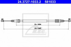 Cablu, frana de parcare RENAULT LAGUNA I I 1.8 - ATE 24.3727-1033.2 foto