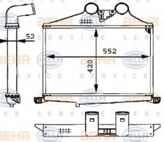 Intercooler, compresor MERCEDES-BENZ LK/LN2 711 - HELLA 8ML 376 723-691 foto