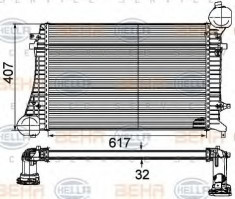 Intercooler, compresor VW PASSAT limuzina 1.9 TDI - HELLA 8ML 376 746-131 foto