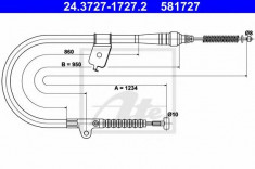 Cablu, frana de parcare NISSAN SERENA 2.3 D - ATE 24.3727-1727.2 foto