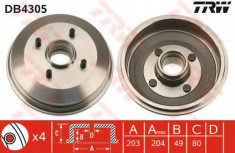 Tambur frana FORD COURIER caroserie 1.3 - TRW DB4305 foto