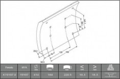 Set garnituri de frictiune, frana tambur RENAULT TRUCKS Premium Route 385.19,400.19 - FERODO K19187.0-F3537 foto