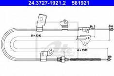 Cablu, frana de parcare TOYOTA VITZ 1.0 16V - ATE 24.3727-1921.2 foto