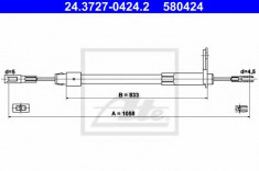 Cablu, frana de parcare MERCEDES-BENZ E-CLASS limuzina E 220 D - ATE 24.3727-0424.2 foto