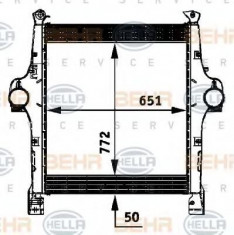 Intercooler, compresor IVECO EuroTrakker MP 190 E 44 W Cursor - HELLA 8ML 376 724-301 foto